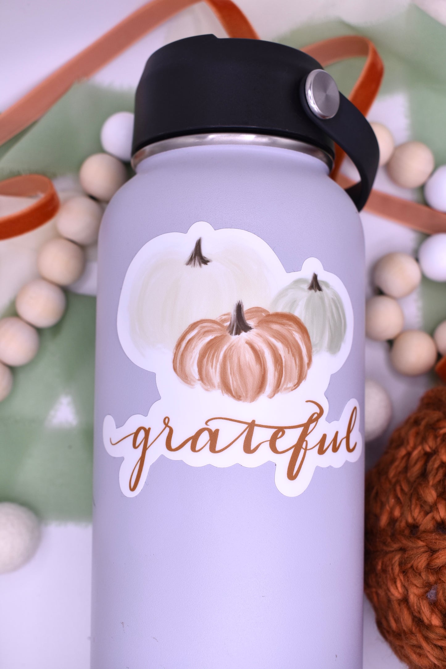 Grateful Pumpkin Sticker, 4x3.21in