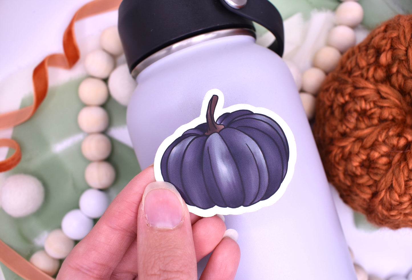 Blue Pumpkin Sticker, 2x1.78in