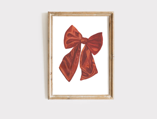 "Kissed in Ember" Watercolor Bow Art Print 🎀🍂