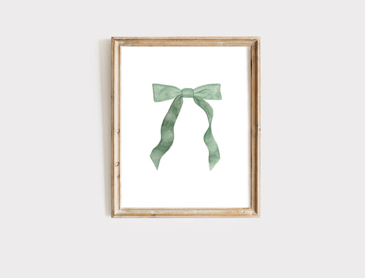 Summer Lane Watercolor Bow Art Print – Soft and Timeless Wall Decor