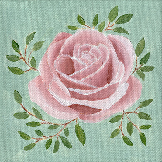 "Edith" - 6x6in Original Rose Painting